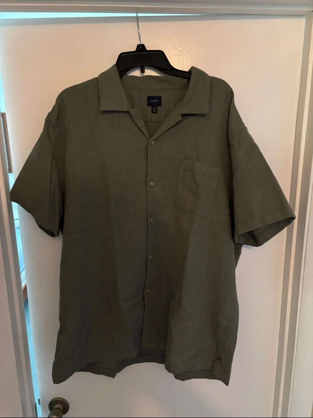 J. Crew Olive Short-Sleeve Shirt